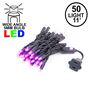 Picture of 50 LED Pink LED Christmas Lights 11' Long on Black Wire