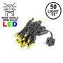 Picture of 50 LED Yellow LED Christmas Lights 11' Long on Black Wire