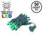 Picture of 50 LED Green LED Christmas Lights 11' Long on Green Wire