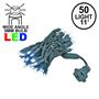 Picture of 50 LED Pure White LED Christmas Lights 11' Long on Green Wire