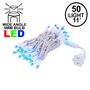 Picture of 50 LED Blue LED Christmas Lights 11' Long on White Wire