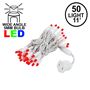 Picture of 50 LED Red LED Christmas Lights 11' Long on White Wire