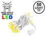 Picture of 50 LED Yellow LED Christmas Lights 11' Long on White Wire