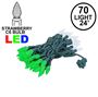 Picture of Green and White 70 LED C6 Strawberry Mini Lights Commercial Grade Green Wire