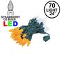Picture of Orange and White 70 LED C6 Strawberry Mini Lights Commercial Grade Green Wire