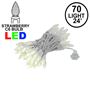 Picture of Warm White 70 LED C6 Strawberry Mini Lights Commercial Grade on White Wire