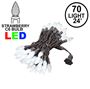 Picture of Pure White 70 LED C6 Strawberry Mini Lights Commercial Grade Brown Wire