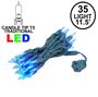 Picture of 35 Light Traditional T5 Blue LED Mini Lights Green Wire