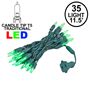 Picture of 35 Light Traditional T5 Green LED Mini Lights Green Wire