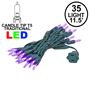 Picture of 35 Light Traditional T5 Purple LED Mini Lights Green Wire