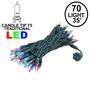 Picture of 70 Light Traditional T5 Multi LED Mini Lights Green Wire