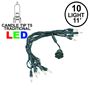 Picture of 10 Light Traditional T5 Warm White LED Mini Lights Green Wire