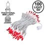 Picture of Red Christmas Mini Lights 100 Light 50 Feet Long on White Wire