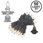 Picture of Black Wire Clear Christmas Mini Lights 50 Light 11 Feet Long