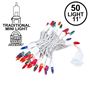 Picture of Multi 50 Light 11' Long White Wire Christmas Mini Lights