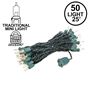 Picture of Clear 50 Light 25' Long Green Wire Christmas Mini Lights