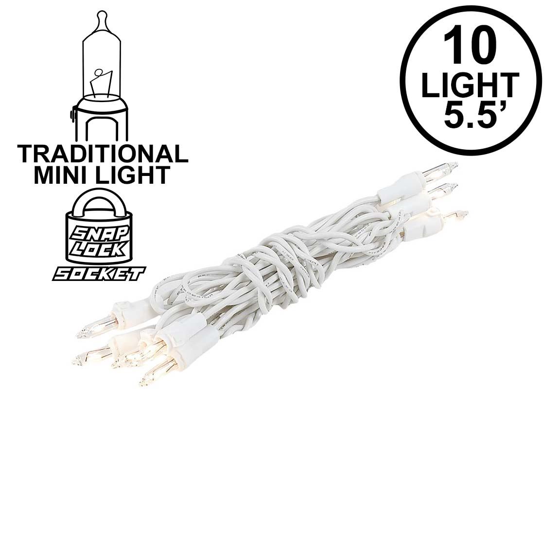Picture of Non Connectable White Wire Mini Lights 10 Light 5.5'