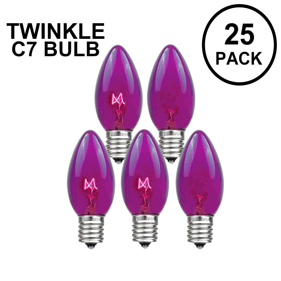 Picture of Purple Twinkle C7 7 Watt Bulbs 25 Pack