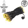Picture of Yellow Christmas Mini Lights 100 Light 50 Feet Long on Black Wire