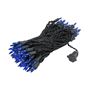 Picture of Blue Christmas Mini Lights 100 Light 50 Feet Long on Black Wire