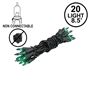 Picture of Non Connectable Green Black Wire Mini Lights 20 Light 8.5'