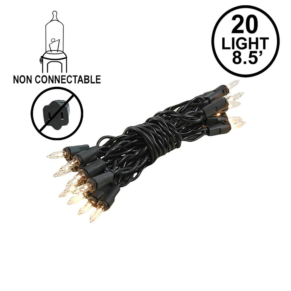 Picture of Non Connectable Clear Black Wire Mini Lights 20 Light 8.5'