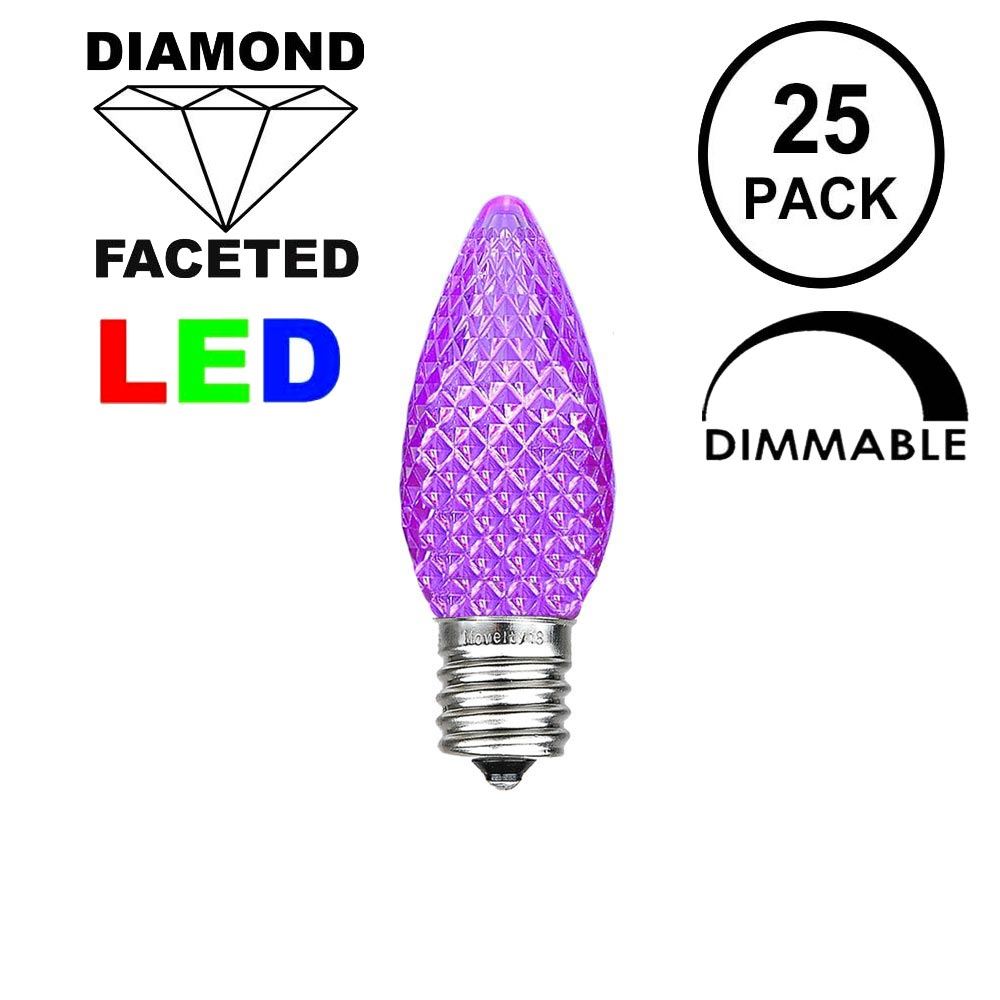 UNBRANDED/New in box 25/box C7 LED replacement bulbs PURPLE 