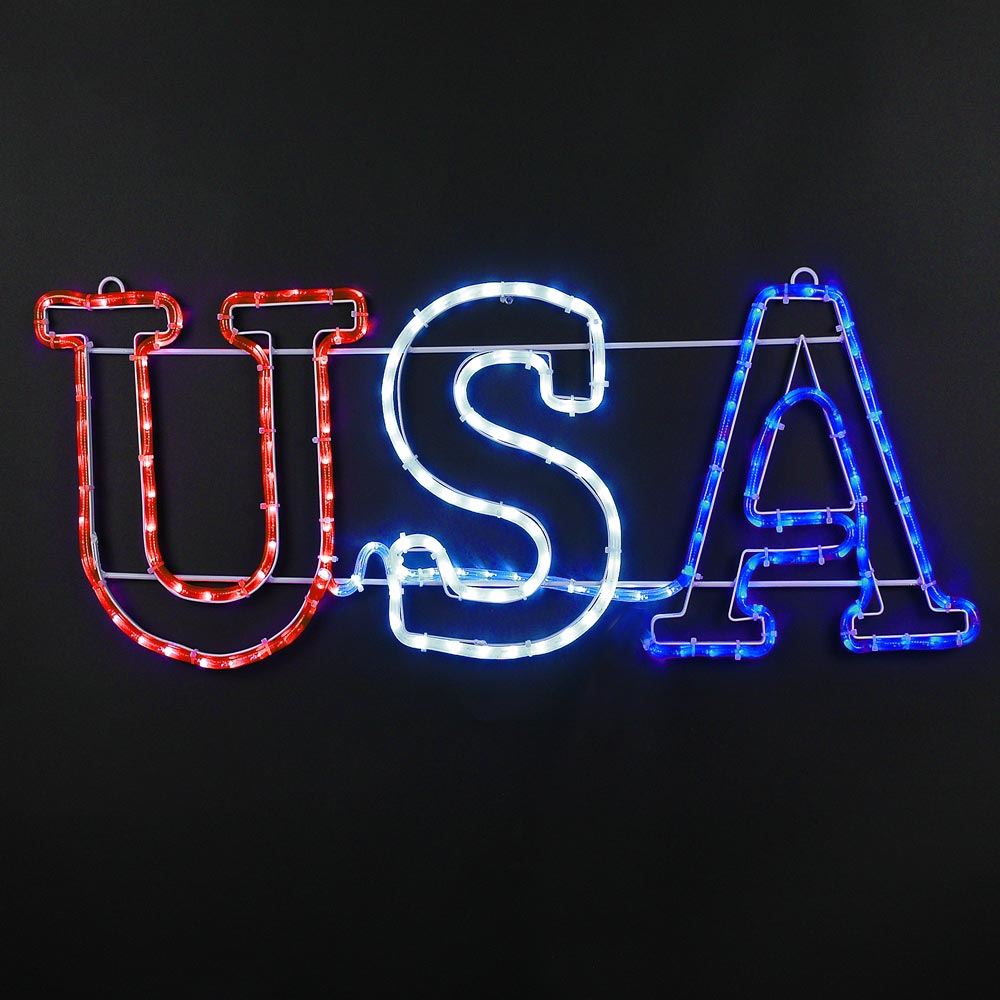 Picture of 36" Patriotic "USA" LED Rope Light Sign