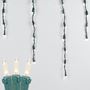 Picture of Clear 100 Light Icicle Lights Green Wire Long Drops