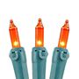 Picture of Amber/Orange 50 Light 11' Long Green Wire Christmas Mini Lights