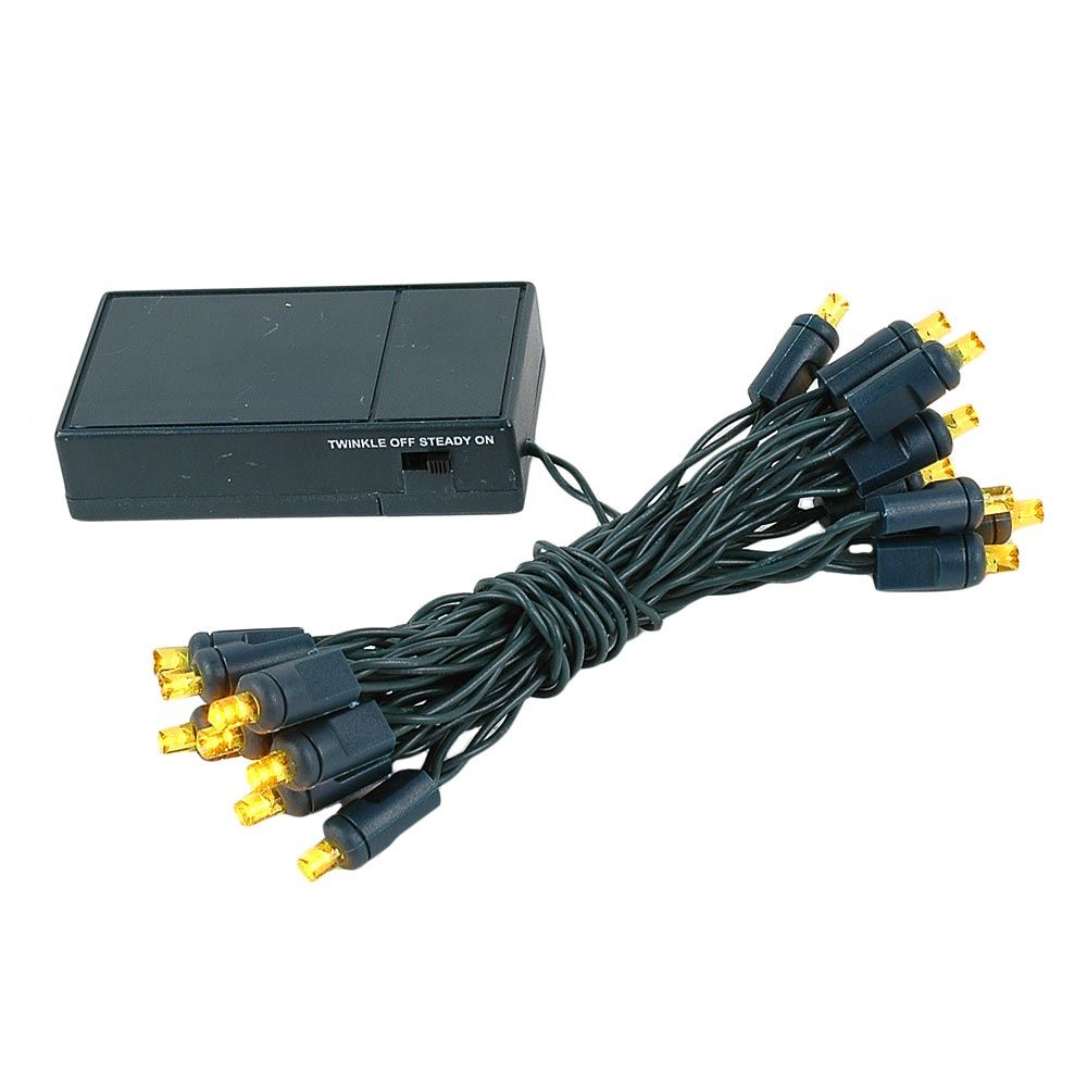 8' Non-Connectable Black Wire 20 Light Yellow Christmas Craft Mini Light Set 