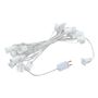 Picture of C9 25 Light String Set with Ceramic White Bulbs on White Wire