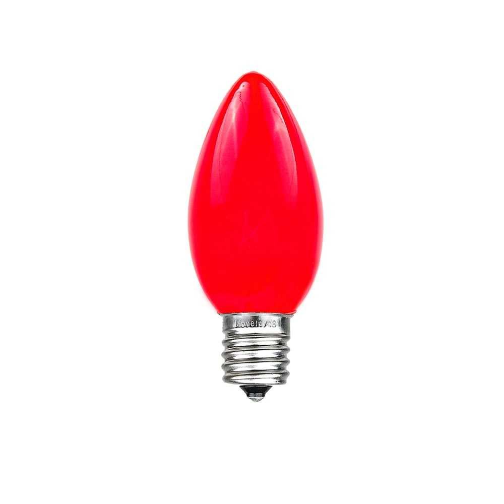 Box of 50 C7 Solid Red Frosted Opaque Indoor/Outdoor Christmas Bulbs 
