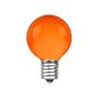 Picture of 25 G30 Globe Light String Set with Orange Satin Bulbs on Brown Wire