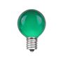Picture of 25 G30 Globe Light String Set with Green Satin Bulbs on Brown Wire