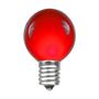 Picture of 100 G30 Globe String Light Set with Red Satin Bulbs on Green Wire