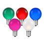 Picture of 100 G30 Globe String Light Set with Multi Colored Satin Bulbs on White Wire