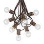 Picture of 25 G30 Globe Light String Set with Clear Bulbs on Brown Wire