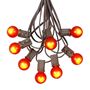Picture of 25 G30 Globe Light String Set with Orange Satin Bulbs on Brown Wire