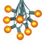 Picture of 25 G40 Globe String Light Set with Orange Satin Bulbs on Green Wire