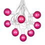 Picture of 25 G40 Globe String Light Set with Pink Satin Bulbs on White Wire