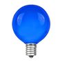 Picture of 25 G40 Globe String Light Set with Blue Satin Bulbs on White Wire