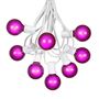 Picture of 25 G40 Globe String Light Set with Purple Satin Bulbs on White Wire