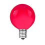 Picture of 100 G40 Globe String Light Set with Pink Satin Bulbs on White Wire