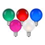 Picture of 100 G40 Globe String Light Set with Multi Colored Satin Bulbs on White Wire