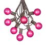 Picture of 25 G40 Globe String Light Set with Pink Satin Bulbs on Brown Wire