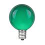 Picture of 25 G40 Globe String Light Set with Green Satin Bulbs on Brown Wire