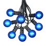 Picture of 25 G40 Globe String Light Set with Blue Satin Bulbs on Black Wire