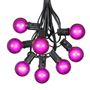 Picture of 25 G40 Globe String Light Set with Purple Satin Bulbs on Black Wire