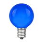 Picture of 25 G50 Globe Light String Set with Blue Bulbs on White Wire